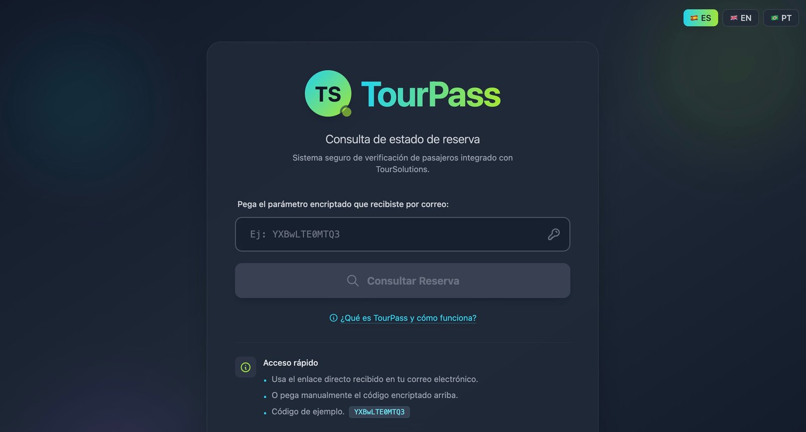 Dashboard TourSolutions - Nueva interfaz
